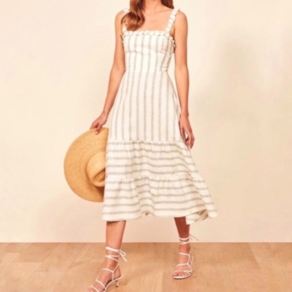 Reformation Dresses & Skirts - NWT Reformation Hyla Midi Dress Linen Gateau 12